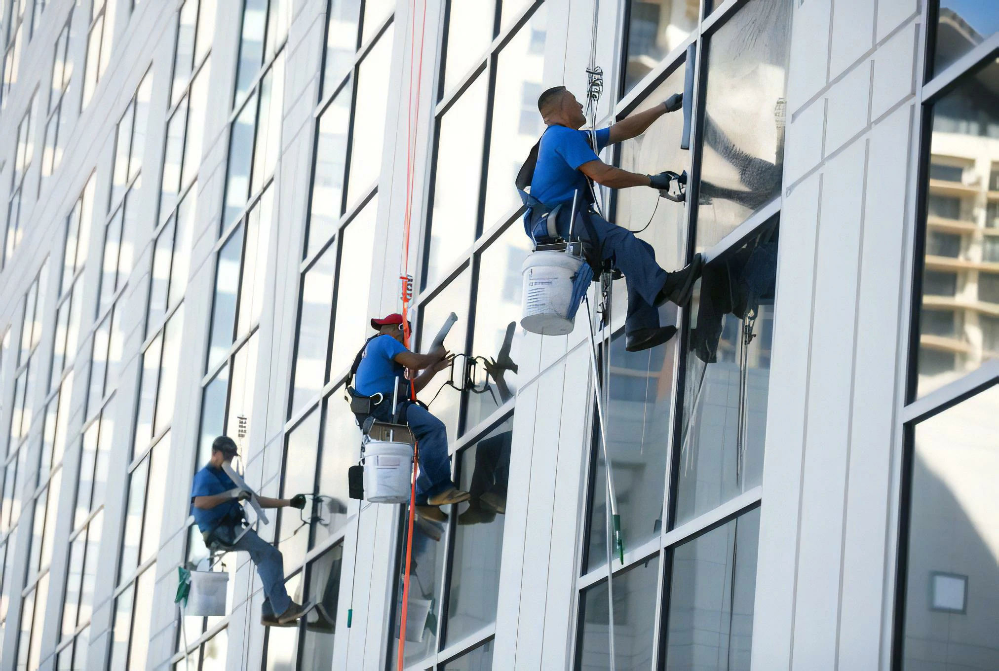 High rise building outer wall and window cleaning 2